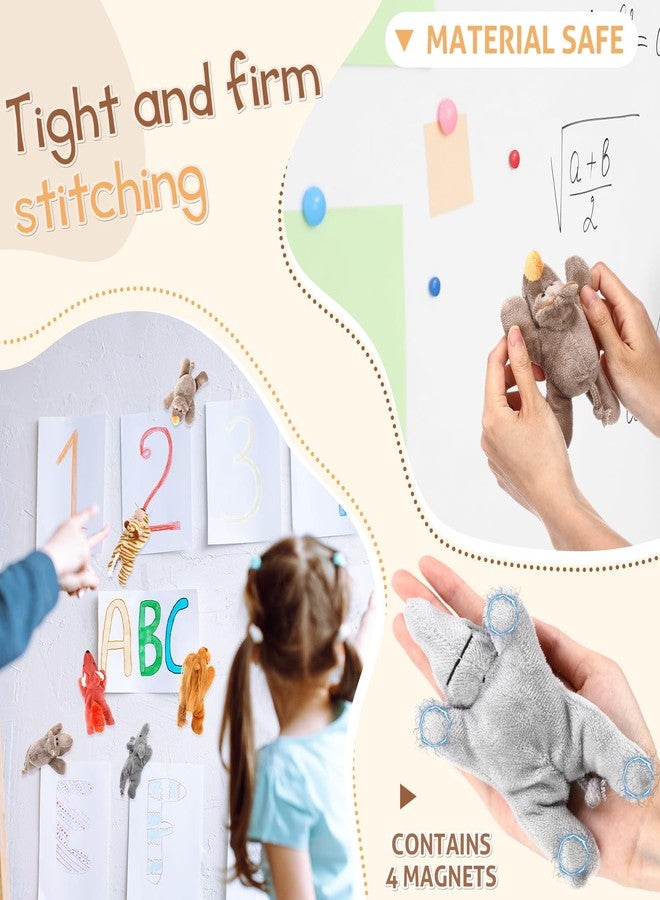 كينغدير مجموعة كينجدر المكونة من 12 قطعة من مغناطيسات الحيوانات القطيفة للأطفال الصغار، بتصميم حيوانات سفاري الغابة، ألعاب مغناطيسية ناعمة للثلاجة، زينة ممتعة وتعليمية لباب الثلاجة، ملحق للمنزل والمكتب، 5 × 4 - Image 3